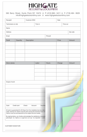 5 Part NCR Forms Printing